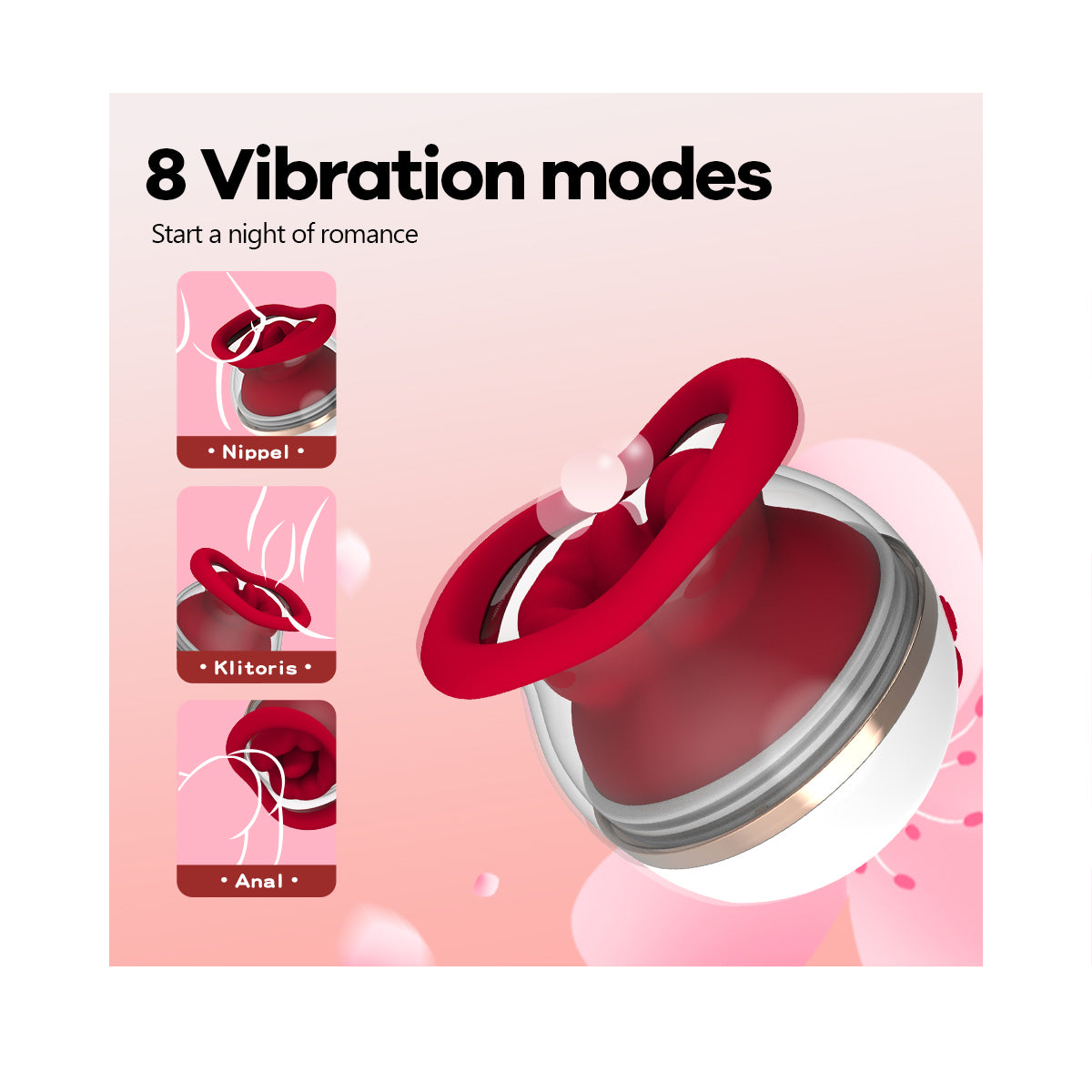 Mouth tongue licking sucking device